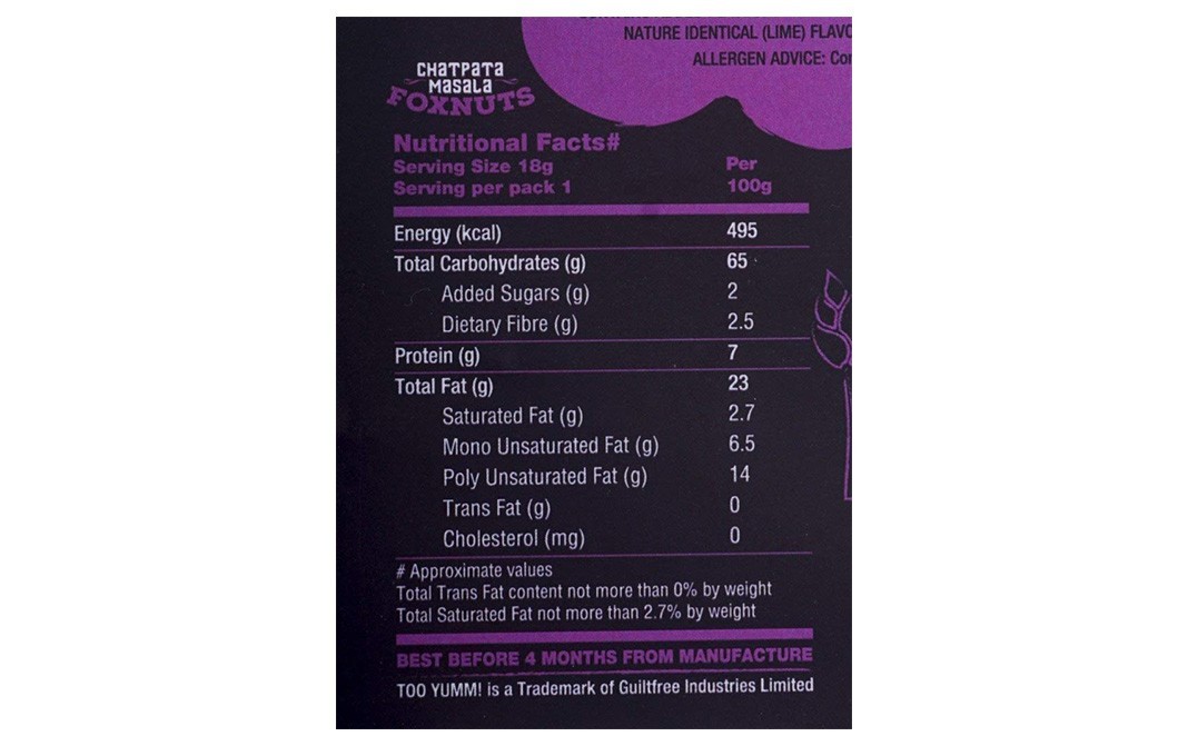 Too Yumm Chatpata Masala Foxnuts    Pack  38 grams